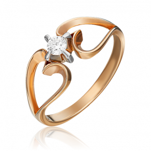 Кольцо из комбинированного золота Platina с бриллиантом 01-0055-00-101-1111-30 фото