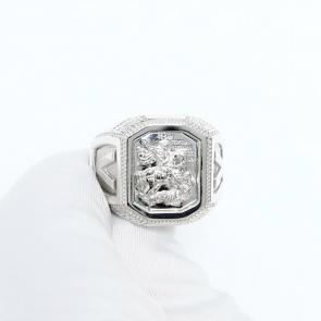 Серебряное кольцо Великомученик Георгий Победоносец Караваевская ювелирная фабрика 01-0060-s фото