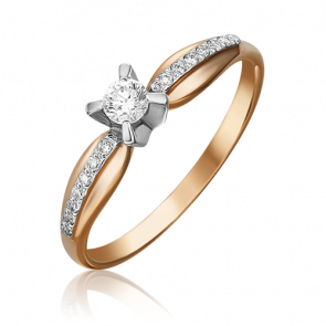 Кольцо из комбинированного золота Platina с бриллиантом 01-0081-00-101-1111-30 фото