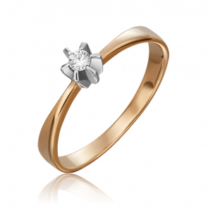 Кольцо из комбинированного золота Platina с бриллиантом 01-0087-00-101-1111-30 фото