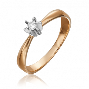 Кольцо из комбинированного золота Platina с бриллиантом 01-0099-00-101-1111-30 фото