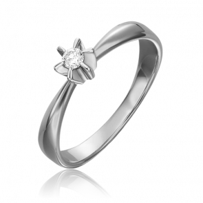 Кольцо из белого золота Platina с бриллиантом 01-0100-00-101-1120-30 фото