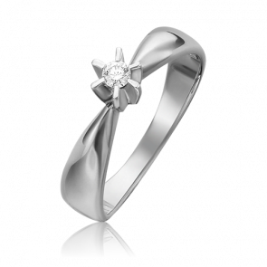 Кольцо из белого золота Platina с бриллиантом 01-0150-00-101-1120-30 фото