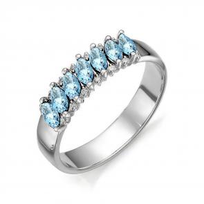 Серебряное кольцо АЛЬКОР с топазом и фианитом 01-0271/00ТБ-00 фото