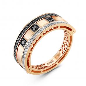 Золотое кольцо-трансформер ERA Jewellery с чёрным бриллиантом и бриллиантом 01-02726-01-040-07-02 фото