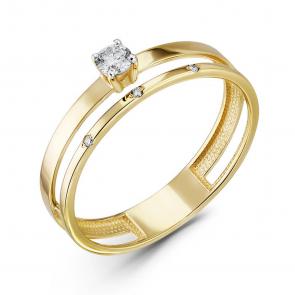 Кольцо из лимонного золота ERA Jewellery с бриллиантом 01-02900-05-001-01-01 фото