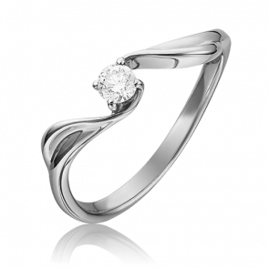 Кольцо из белого золота Platina с бриллиантом 01-0296-00-101-1120-30 фото