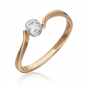Кольцо из комбинированного золота Platina с фианитом 01-0309-00-501-1111-38 фото