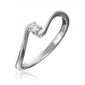 Кольцо из белого золота Platina с бриллиантом 01-0312-00-101-1120-30 фото