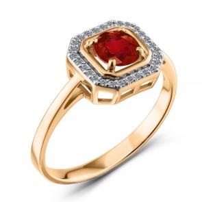 Золотое кольцо ERA Jewellery с бриллиантом и рубином 01-03393-01-111-01-01 фото