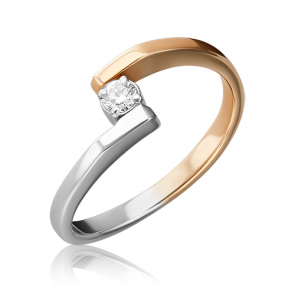 Кольцо из комбинированного золота Platina с бриллиантом 01-0363-00-101-1111-30 фото