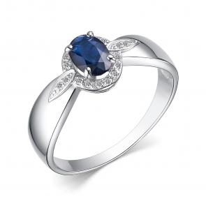 Серебряное кольцо АЛЬКОР с фианитом и сапфиром 01-0367/000С-00 фото