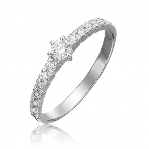 Кольцо из белого золота Platina с бриллиантом 01-0384-00-101-1120-30 фото