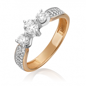 Кольцо из комбинированного золота Platina с бриллиантом 01-0387-00-101-1111-30 фото