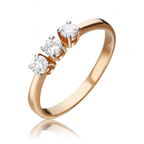 Золотое кольцо Platina с фианитом 01-0393-00-501-1110-38 фото