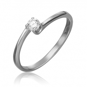 Кольцо из белого золота Platina с бриллиантом 01-0432-00-101-1120-30 фото