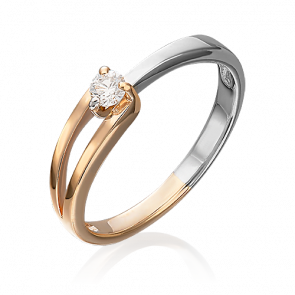 Кольцо из комбинированного золота Platina с бриллиантом 01-0441-00-101-1111-30 фото