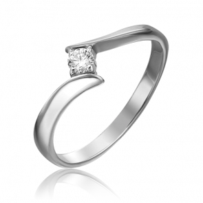 Кольцо из белого золота Platina с бриллиантом 01-0444-00-101-1120-30 фото