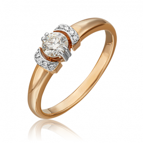 Кольцо из комбинированного золота Platina с бриллиантом 01-0445-00-101-1111-30 фото