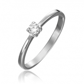 Кольцо из белого золота Platina с бриллиантом 01-0454-00-101-1120-30 фото