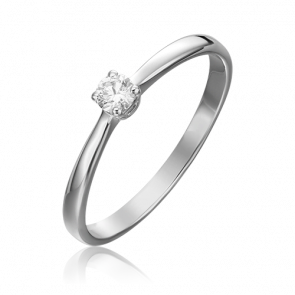 Кольцо из белого золота Platina с бриллиантом 01-0458-00-101-1120-30 фото