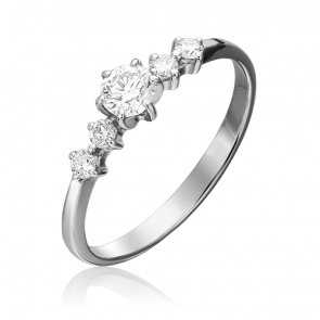 Кольцо из белого золота Platina с бриллиантом 01-0466-00-101-1120-30 фото