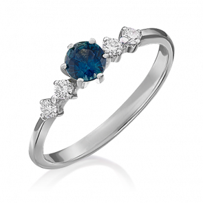 Кольцо из белого золота Platina с бриллиантом и сапфиром 01-0466-00-105-1120-30 фото