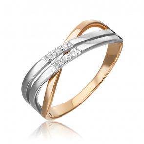 Кольцо из комбинированного золота Platina с бриллиантом 01-0469-00-101-1111-30 фото