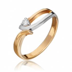 Кольцо из комбинированного золота Platina с бриллиантом 01-0511-00-101-1111-30 фото
