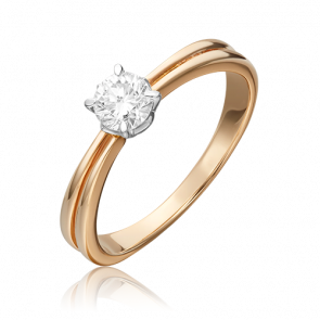 Кольцо из комбинированного золота Platina с бриллиантом 01-0527-00-101-1111-30 фото