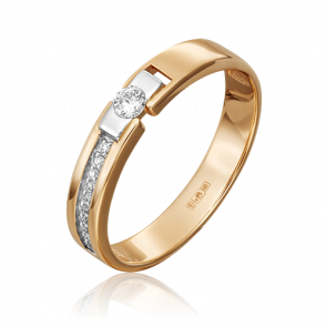 Кольцо из комбинированного золота Platina с бриллиантом 01-0599-00-101-1111-30 фото