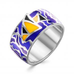 Серебряное кольцо АЛЬКОР с эмалью 01-0605/ЭМ49-00 фото