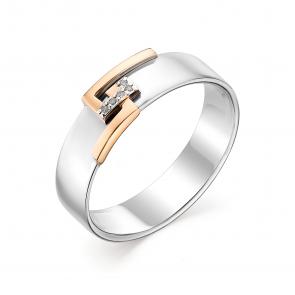 Серебряное кольцо Алькор с золотой накладкой и бриллиантом 01-0622/000Б-00 фото
