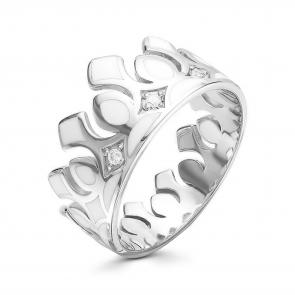 Серебряное кольцо АЛЬКОР с фианитом и эмалью 01-0674/0ЭМ1-00 фото