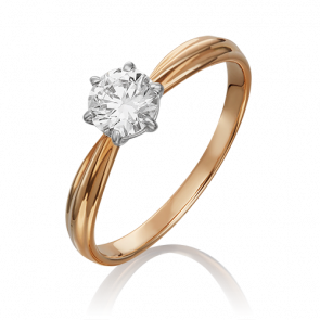 Кольцо из комбинированного золота Platina с бриллиантом 01-0724-00-101-1111-30 фото