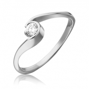 Кольцо из белого золота Platina с бриллиантом 01-0729-00-101-1120-30 фото