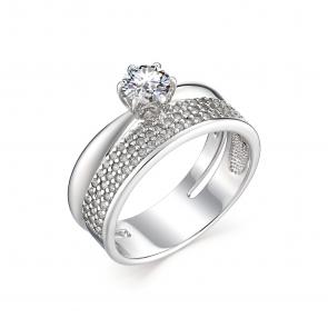 Серебряное кольцо АЛЬКОР с фианитом 01-0746/00КЦ-00 фото