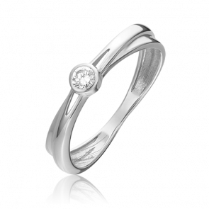 Кольцо из белого золота Platina с бриллиантом 01-0748-00-101-1120-30 фото
