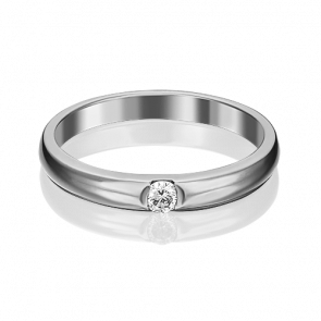 Обручальное кольцо из белого золота Platina с бриллиантом 01-0814-00-101-1120-30 фото