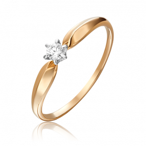 Кольцо из комбинированного золота Platina с бриллиантом 01-0841-00-101-1111-30 фото