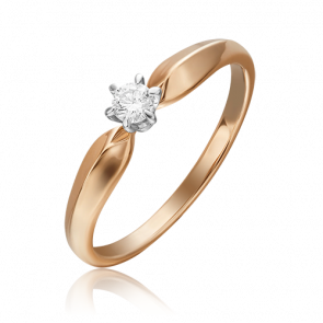 Кольцо из комбинированного золота Platina с бриллиантом 01-0843-00-101-1111-30 фото