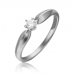 Кольцо из белого золота Platina с бриллиантом 01-0844-00-101-1120-30 фото