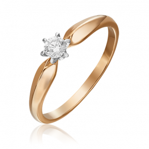 Кольцо из комбинированного золота Platina с бриллиантом 01-0845-00-101-1111-30 фото