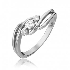 Кольцо из белого золота Platina с бриллиантом 01-0854-00-101-1120-30 фото