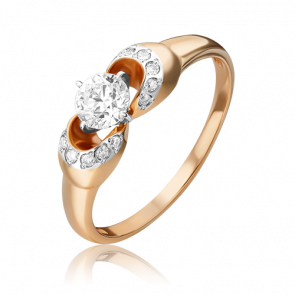 Кольцо из комбинированного золота Platina с бриллиантом 01-0904-00-101-1111-30 фото