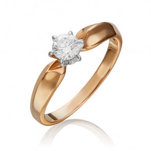Кольцо из комбинированного золота Platina с бриллиантом 01-0912-00-101-1111-30 фото