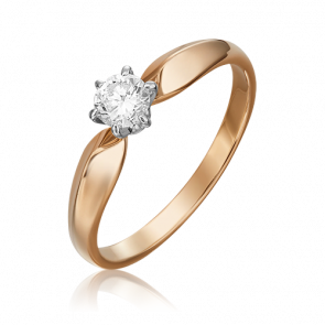 Кольцо из комбинированного золота Platina с бриллиантом 01-0914-00-101-1111-30 фото