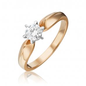 Кольцо из комбинированного золота Platina с бриллиантом 01-0916-00-101-1111-30 фото