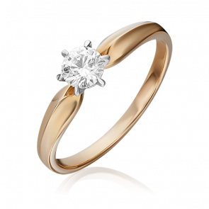 Кольцо из комбинированного золота Platina с бриллиантом 01-0918-00-101-1111-30 фото