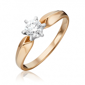 Кольцо из комбинированного золота Platina с бриллиантом 01-0920-00-101-1111-30 фото